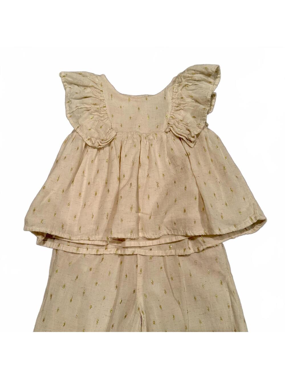 Rachel Zoe Girls Cream and Gold Two-Piece Outfit Set 4T
